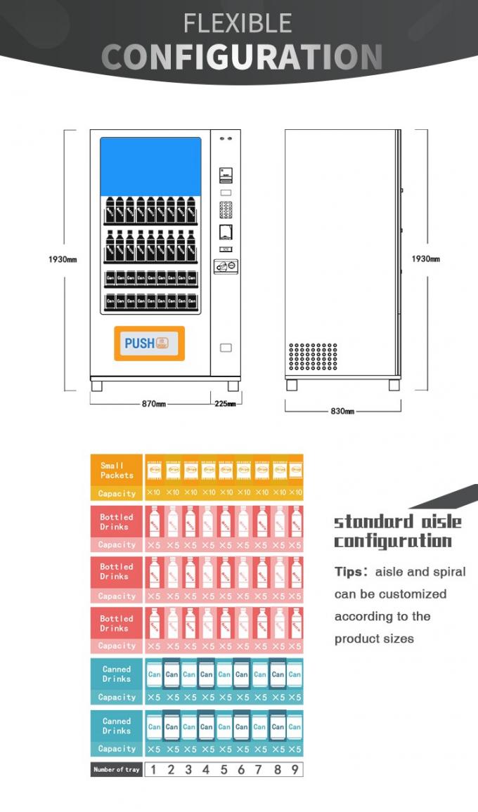 Schwarzes 32 Zoll-Touch Screen Medien-Automaten-/Getränkegetränk-Automat
