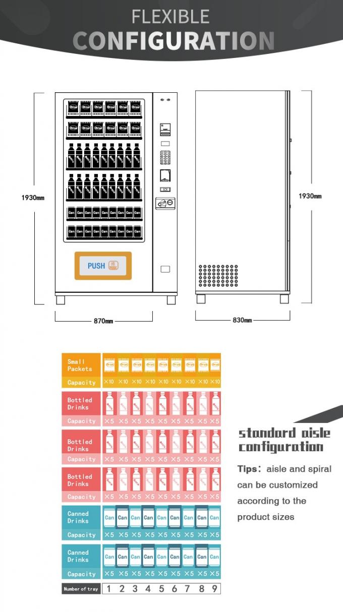 Automatische Getränk-/Snack-Food-Automaten mit Infrarot-Sensor