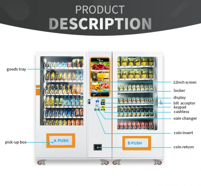 Große Kapazitäts-Snack-Food-heißer oder kalter Getränk-Automat kundengebundenes Logo und Aufkleber