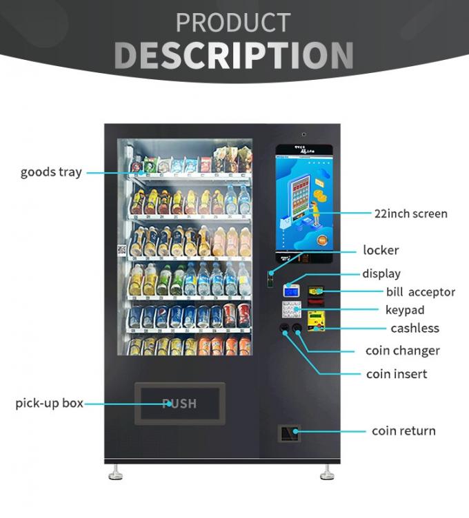 Kundengebundener Logo Automatic Vending Machine Double milderte Glas für Nahrungsmittel und Getränke