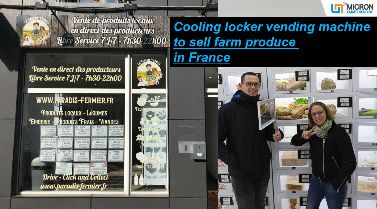 Aktueller Firmenfall über Verkaufsautomat für Landwirtschaftsprodukte von Micron in Frankreich Intelligenter Verkaufsautomat für Kühlschränke von Micron
