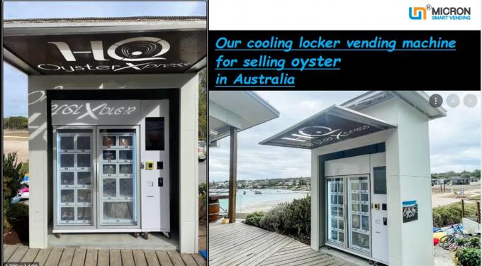 Abkühlender Schließfachautomat des gefrorenen Fleisches, der Auster in Australien verkauft