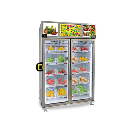 intelligenter Kühlschrankautomat mit Tiefkühlkost der intelligenten Systemverkaufsgemüsefrucht im Supermarkt