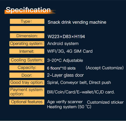 Münzen24 Stunden Selbstservice-Snack-Food-Automat
