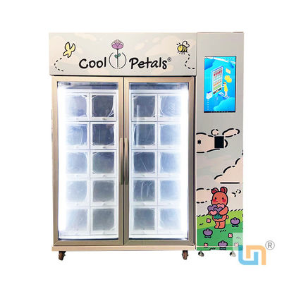 22 Zoll-Touch Screen Blumen-Automat mit Kühlschrank-Kühlsystem-Schließfach-Mikrometer-intelligentem Verkauf