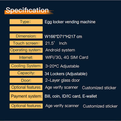 Unbemannter Einzelhandelsgeschäft-abkühlender Schließfach-Automat, zum des Ei-Frucht-Fleisches zu verkaufen