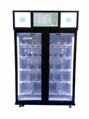 intelligenter Kühlschrankautomat mit Tiefkühlkost der intelligenten Systemverkaufsgemüsefrucht im Supermarkt