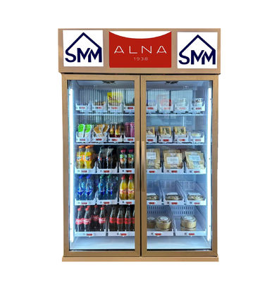 Für den europäischen Markt ein intelligenter Kühlschrank-Automaten zum Verkauf von Snacks mit Kartenleser