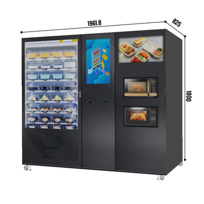 Gesundes Essen Maschine mit Mikrowelle für heiße Lebensmittel bereit zu essen Mahlzeiten Vorbereitung Automaten