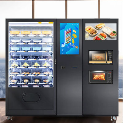 Gesundes Essen Maschine mit Mikrowelle für heiße Lebensmittel bereit zu essen Mahlzeiten Vorbereitung Automaten