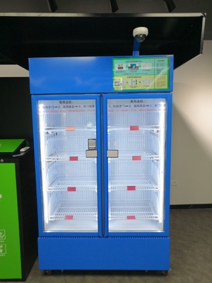 Regale der Gewichts-Richtungs-automatische Automaten-doppelten Tür-4, Automat für Gemeinschaft, frische Nahrungsmittelverkauf, Mikrometer