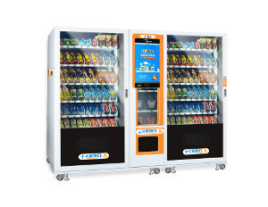 Große Kapazitäts-kombinierter Imbiss-Getränk-Automat mit doppelter ausgeglichenes Glas-Tür