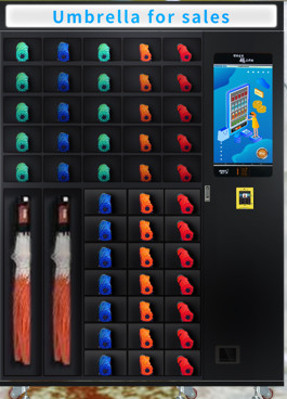 662 Lebensmittelgeschäft-Regenschirm-Automat LED, der Schließfachautomaten-Kartenzahlung des Mikrometers intelligente beleuchtet