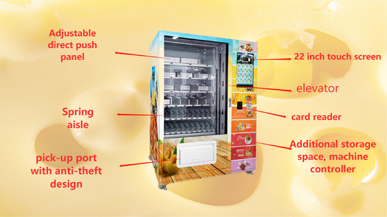 22-Zoll-Bildschirm Käse-Automat für Werbeträger-kontaktlose Zahlung
