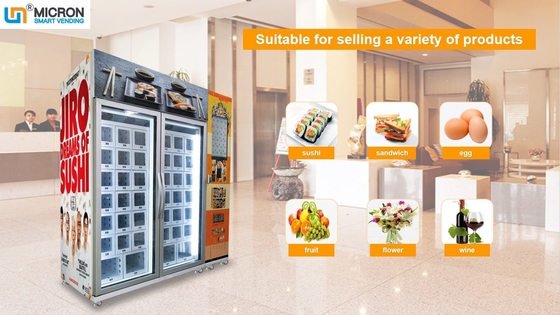 Sushi, Sandwich, Ei, abkühlender Schließfachautomat des Salatfruchtapfelprodukteinführungskastens, halten Nahrung frisch, Bürohotel bester ch