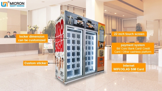 Sushi, Sandwich, Ei, abkühlender Schließfachautomat des Salatfruchtapfelprodukteinführungskastens, halten Nahrung frisch, Bürohotel bester ch