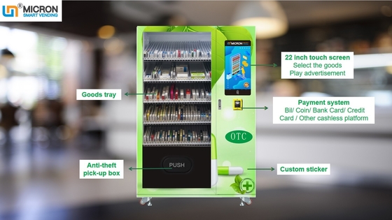 Automatischer Hotel-Zigarettenautomat mit der Werbung des Schirm-Monitors, 22-Zoll-Touch Screen vening Maschine, Mikrometer