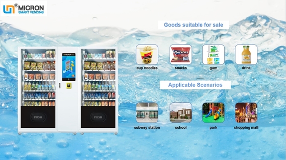 Große Kapazitäts-Spiralen-Imbiss und Getränk-Automat mit Kühlsystem und Touch Screen