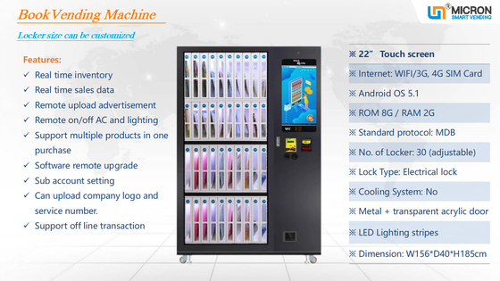 Intelligentes telemetrisches System des kundenspezifischen Schließfachschlägerbuch-Automaten mit Touch Screen