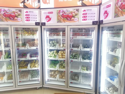 Unbeaufsichtigter intelligenter Kühlschrank-KleinAutomat für gesundes Nahrungsmittelzupacken N gehen Kühlschrank
