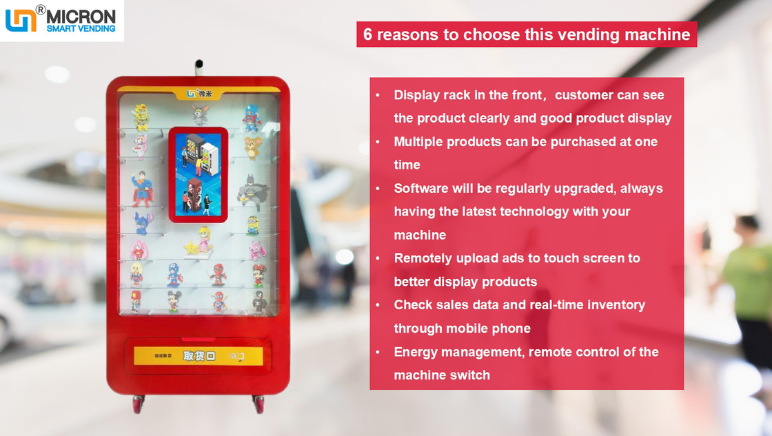 Toy Vending Machine Micron Smart, der mit Präsentationsständer-Touch Screen im Mall verkauft
