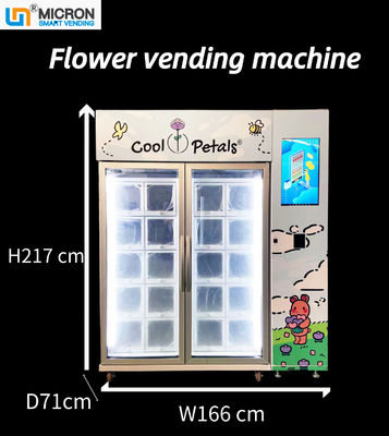 22 Zoll-Touch Screen Blumen-Automat mit Kühlschrank-Kühlsystem-Schließfach-Mikrometer-intelligentem Verkauf