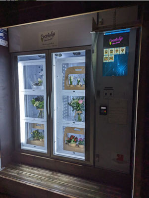 Hot Item Weiße Blumen-Vending-Maschine Metallblech Acrylmaterial