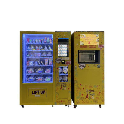 Gesundes Essen Maschine mit Mikrowelle für heiße Lebensmittel bereit zu essen Mahlzeiten Vorbereitung Automaten