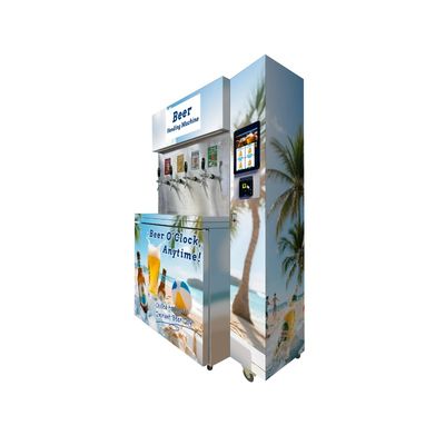 4 Bier-Optionen Frisches Bier-Verkaufsautomat Touchscreen-Auswahl und bargeldlose Zahlung für ein problemloses Erlebnis