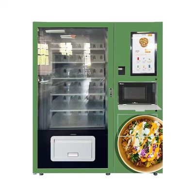 Convenient Fast Food Vending Machine With Built-In Microwave Oven for heating 24/7 access to fresh meals