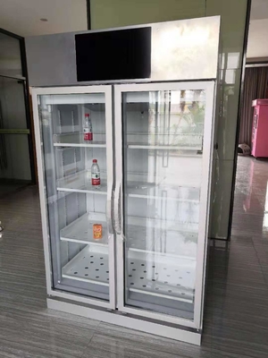 Regale der Gewichts-Richtungs-automatische Automaten-doppelten Tür-4, Automat für Gemeinschaft, frische Nahrungsmittelverkauf, Mikrometer