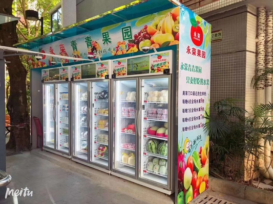 Intelligenter Kühlschrank-Automat der offenen Tür LED für Früchte mit Telemetrie-Realzeit Enventory-Kontrollfunktion, Mikrometer