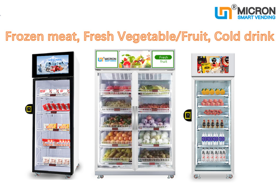 intelligenter Kühlschrankautomat mit Kreditkartenleserverkaufsgemüse, Frucht, gefrorenes Fleisch