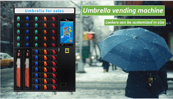 662 Lebensmittelgeschäft-Regenschirm-Automat LED, der Schließfachautomaten-Kartenzahlung des Mikrometers intelligente beleuchtet