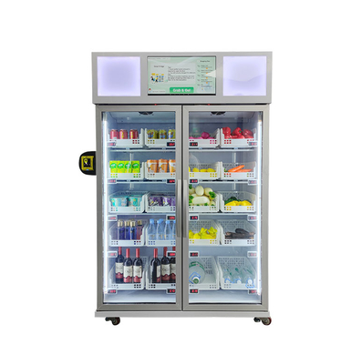 Obst-Gemüse-Smart-Kühlschrank-Automat mit Werbebildschirm und großem Kapazitäts-Automaten