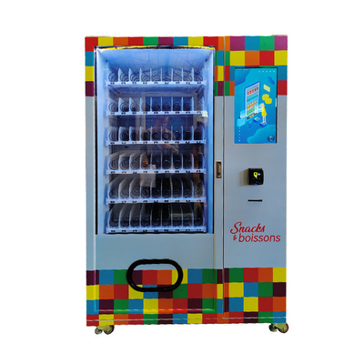 Metallrahmen-kleiner Snack-Food-Automat mit der Werbung des Schirmes